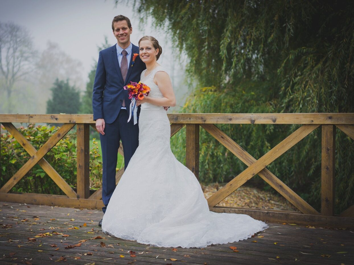 a man and woman posing for a picture